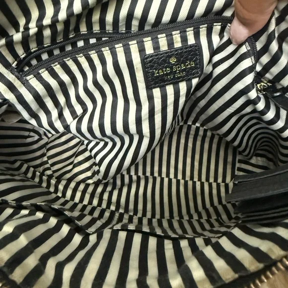 Kate Spade Black Leather Hobo Bag (INSIDE NEEDS CLEANING) - Picture 4 of 6